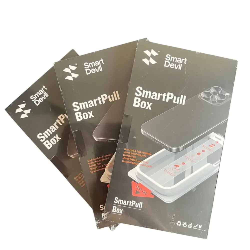 Lot 3 SmartDevil SmartPull Box Tempered Glass Screen Protector-iPhone 14 Pro Max